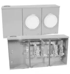 HYDEL #SDC220PWBC Meter Socket, 600VAC, 100A, 2 Meter Positions, Lugs, 200A Main