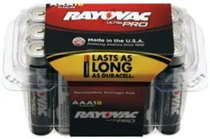 Rayovac Batteries ALAAA-18PPJ UltraPro Industrial Alkaline Battery, AAA Size, Standard, Black (Pack of 18) 