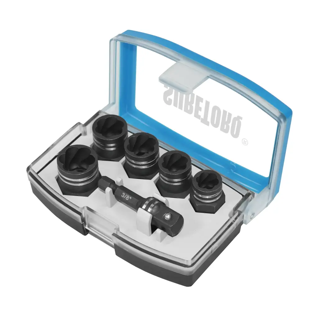 Suretorq – 0440-0602CA – 6pcs Impact DMG Nut/Bolt Extractor Set SAE 