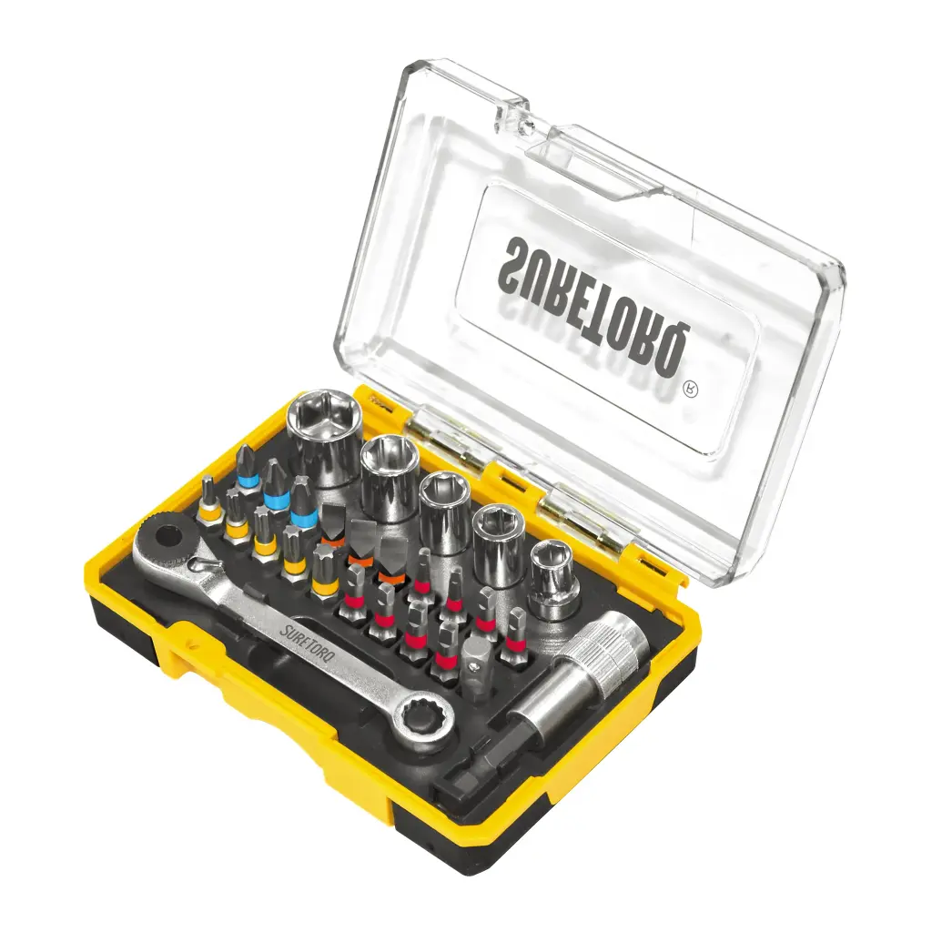 [1410-2703CA] 27Pcs Mini Ratcheting Wrench & Drive Accessory Set 