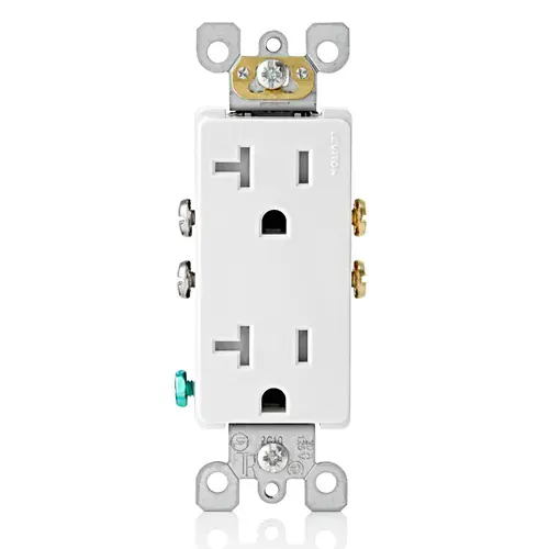 [T5825-W] Decora 20A-125V Tamper Resistant + SelF-Grounding,No Quickwire