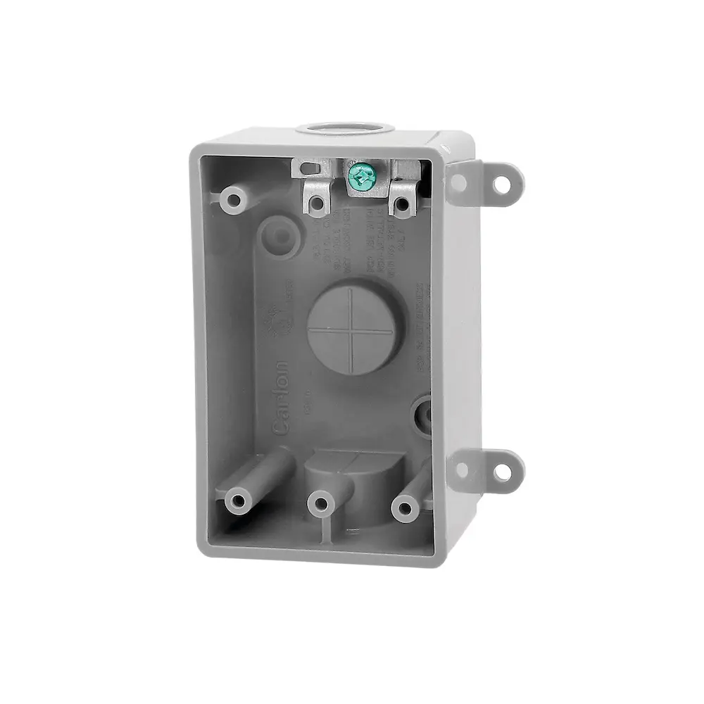 PVC F-Series Single Gang Box, FSCC15, 3/4 Inch Hub Size, 3 Threaded Outlets