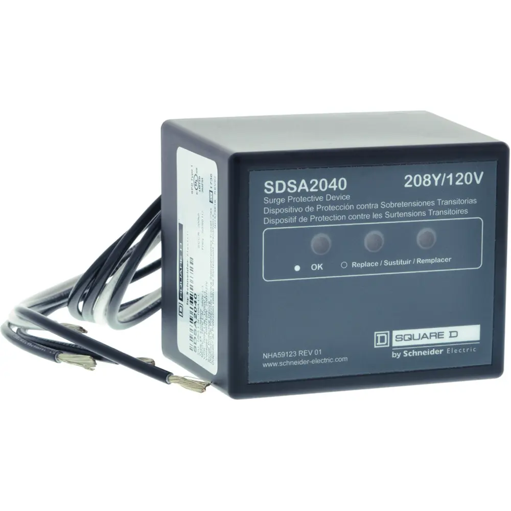 Square D SDSA2040 Surge Protection Device, Surgelogic, 40kA, 208Y/120 VAC, 3 phase, 4 wire, NEMA 4X