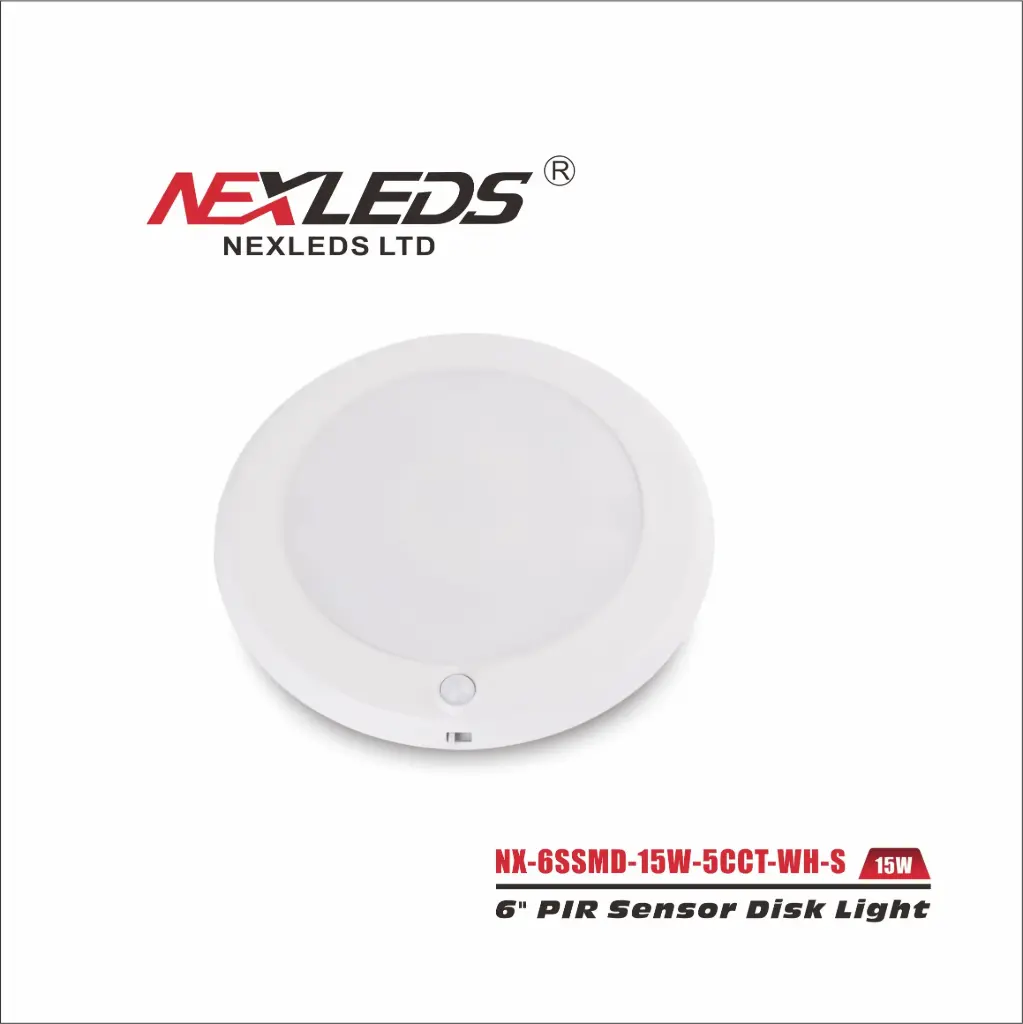 Nexleds NX-6SSMD-15W-5CCT-WH-S 15W White LED Flush Mount w/ Sensor