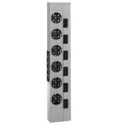 Eaton C3MM612R Meter Stack, 125A, Residential, 6 Socket, 3-Phase, Ring-Style