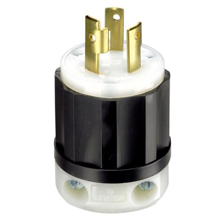 Leviton 2621 - Locking Plug, 30 Amp, 250 Volt, Industrial Grade, Black & White L6-30P