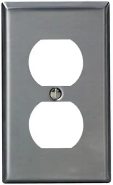 Leviton 1-Gang Duplex Receptacle Wallplate, Standard Size, 84003-40, Stainless Steel 