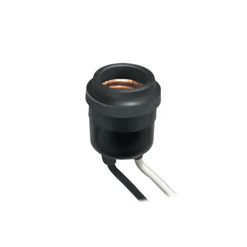 Leviton 55 Weatherproof Lampholder, Single Circuit, Black Rubber Outdoor Lamp Socket 