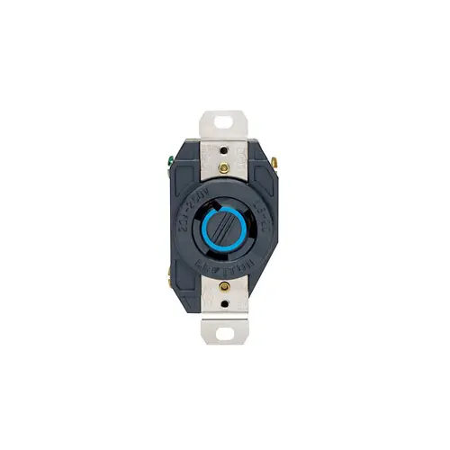 Leviton 2320 Black 2P 3W Single Lock Receptacle Ground