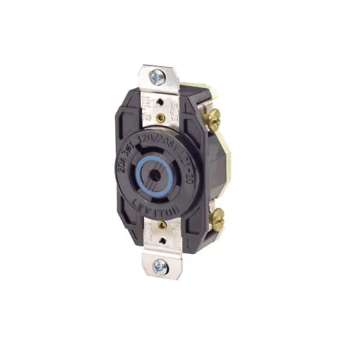 Leviton 20 Amp, 120/208 Volt, Flush Mount Locking Receptacle, Industrial Grade