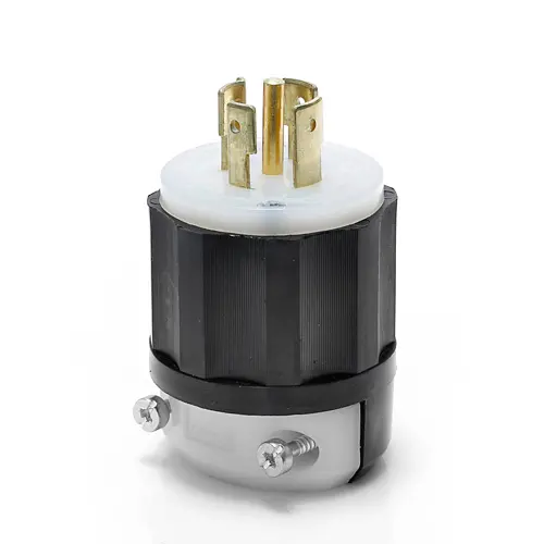 Locking Plug, 20 Amp, 277/480 Volt, Industrial Grade, Black & White