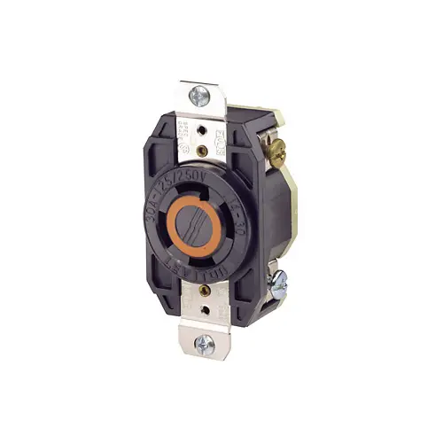 Leviton 30 Amp, 125/250 Volt, Flush Mount Locking Receptacle, Industrial Grade