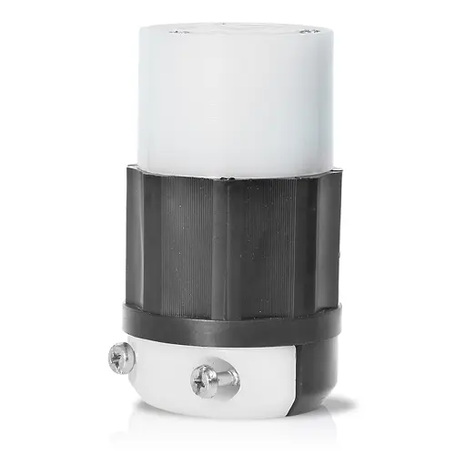 Locking Connector, 30 Amp, 120/208 Volt, Industrial Grade, Black & White