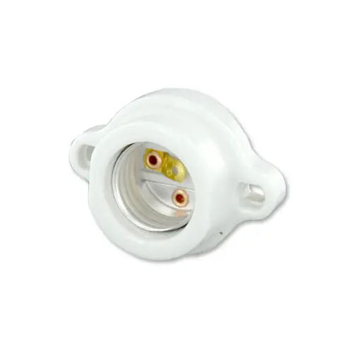 Leviton 9878 Incandescent Lampholder, Keyless, Porcelain, Medium Base, 660W, 600V, White