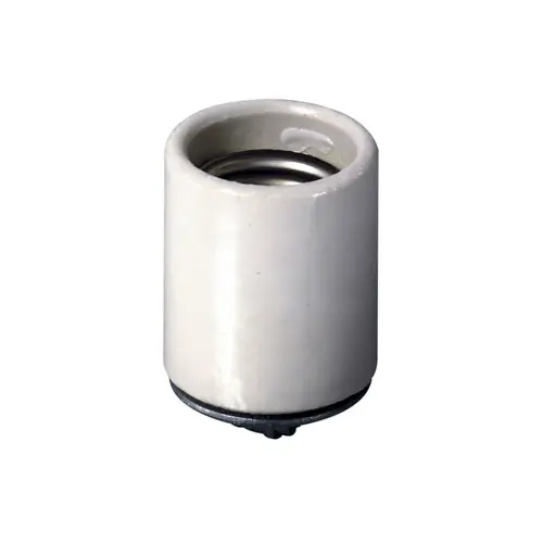Lampholder, Incandescent, Medium Base, One Piece, Keyless, Glazed Porcelain, Pipe Mount, Single Circuit, Back Wired