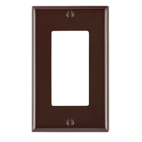 Leviton 1-Gang Decora Wallplate, Standard Size, Thermoset, Brown 80401