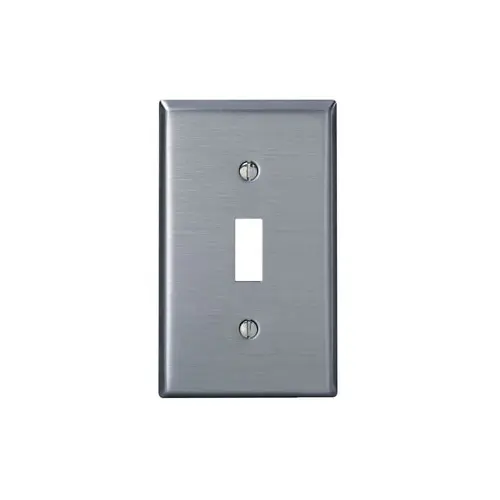 Leviton 1-Gang Toggle Switch Wallplate, Standard Size, Magnetic Stainless Steel