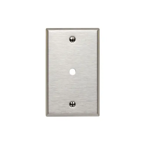 1-Gang Telephone/Cable Wallplate, Standard Size, Magnetic Stainless Steel