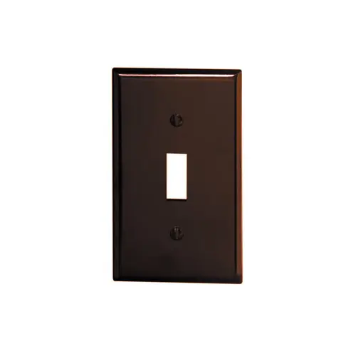 1-Gang Toggle Switch Wallplate, Standard Size, Thermoset, Brown