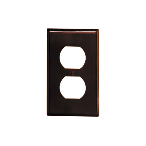1-Gang Duplex Outlet/Receptacle Wallplate, Standard Size, Thermoset, Brown 85003