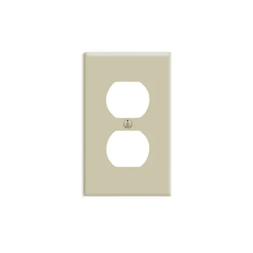 Leviton 1-Gang Duplex Outlet/Receptacle Wallplate, Standard Size, Thermoset, Ivory