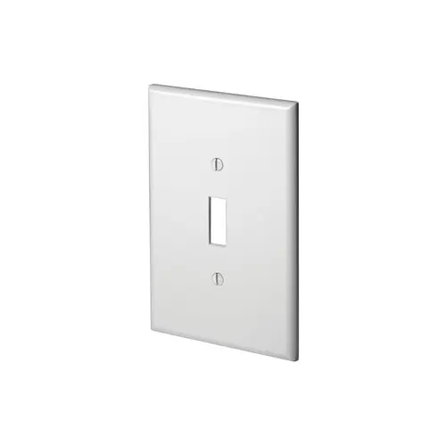1-Gang Toggle Switch Wallplate, Oversized, Thermoset, White