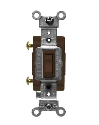 [1101-CB] Leviton 1101-CB, Framed Single Pole Toggle Switch, Commercial Specification Grade, 15A 120/277V AC, Side Wire, Non-Grounding