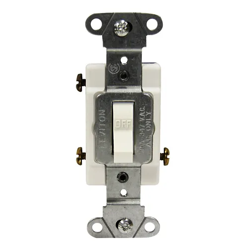 Leviton 18203-CW 15 Amp Toggle Switch, 3-Way, Canadian, Heavy-Duty Industrial Spec Grade