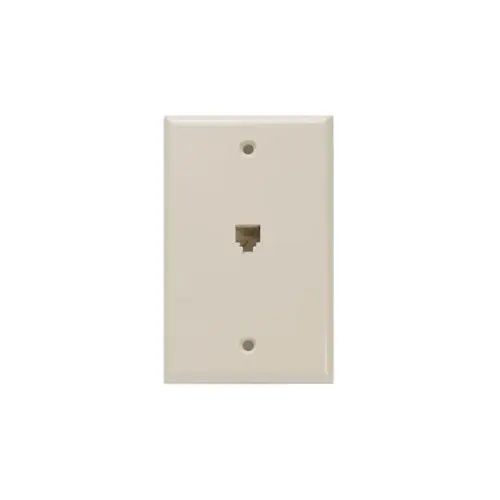 Leviton Standard Telephone Wall Jack, 6P4C, Screw Terminals, Ivory