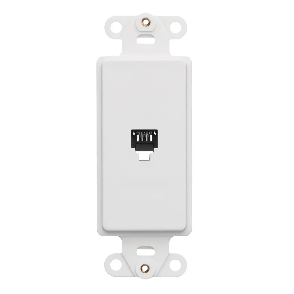 Leviton Decora Insert, 6P4C, Screw Terminals, White 40649-W