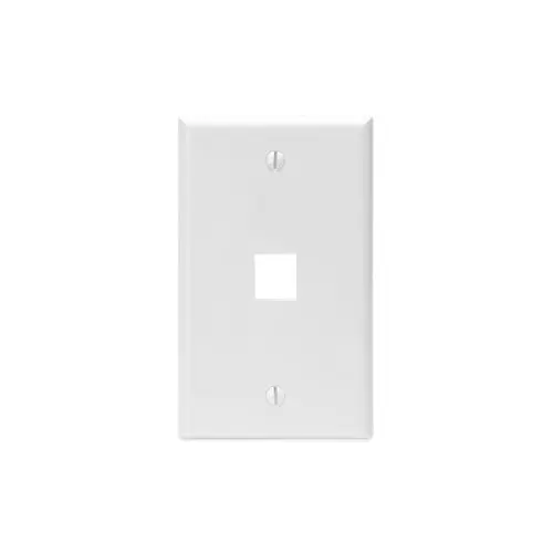 Leviton Single-Gang QUICKPORT™ Wallplate, 1-Port, White