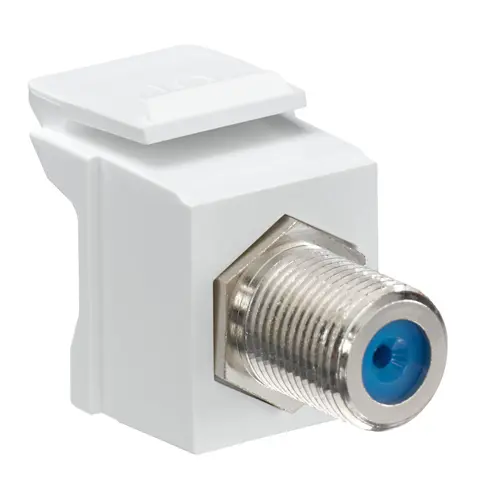 Feedthrough QUICKPORT™ F-Connector, Nickel Plated, White Housing