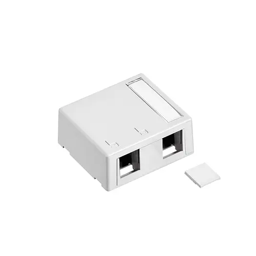 Leviton Surface-Mount QUICKPORT™ Box, Plenum Rated, 2-Port, White 41089-2WP