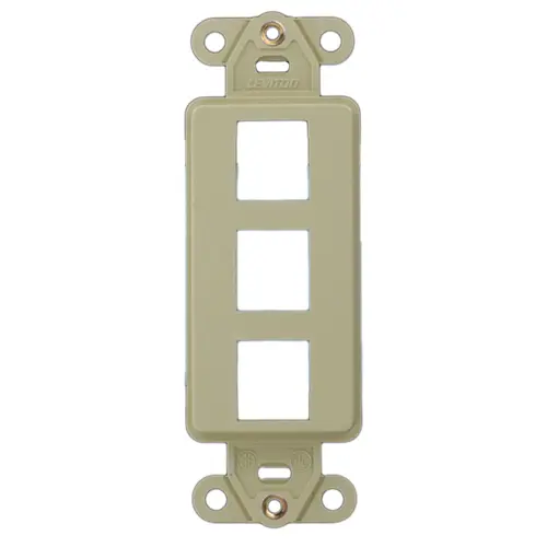 Leviton QuickPort Decora Insert, 3-Port, 41643-I, Ivory