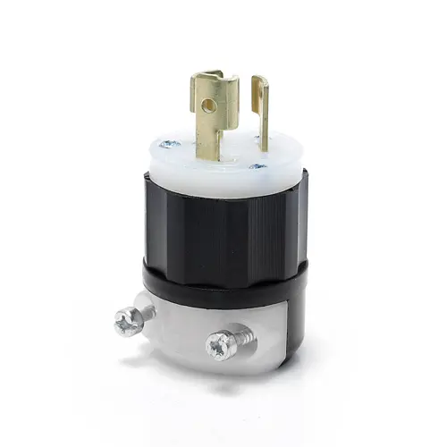 Leviton Locking Plug, 15 Amp, 277 Volt, Industrial Grade, Black & White 4770-C