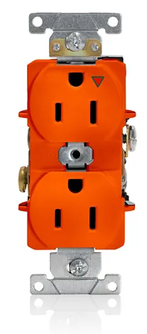 [5262-SIG] Leviton 5262-SIG Isolated Ground Straight Blade Duplex Receptacle 15 A, 5-15R Orange
