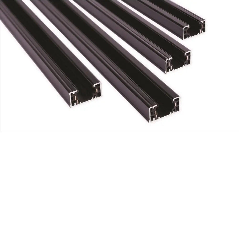 Canolight CL-TR-8FT-BL, 3 Wires Surface Mounted Track with 2 Endcaps 8ft Black Color