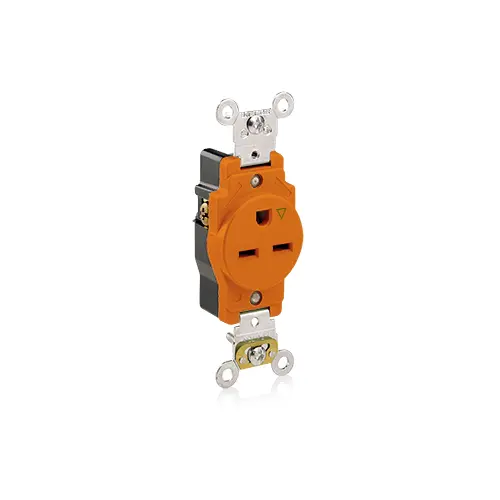 [5661-IG] Leviton 15 Amp Isolated Ground Single Receptacle/Outlet, Industrial Grade, Self-Grounding