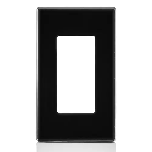 Leviton 1-Gang Decora Plus Screwless Wallplate Polycarbonate, Black