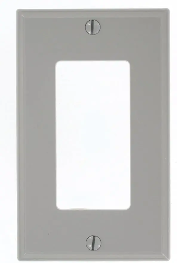 [80401-NGY] Leviton 1-Gang Decora/GFCI Device Wallplate, Standard Size, Thermoplastic Nylon, Device Mount, 80401-NGY, Gray
