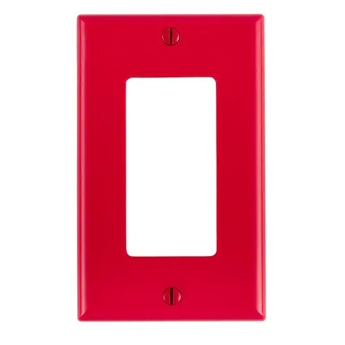 [80401-NR] 1-Gang Decora/GFCI Device Wallplate, Standard Size, Thermoplastic Nylon, Red