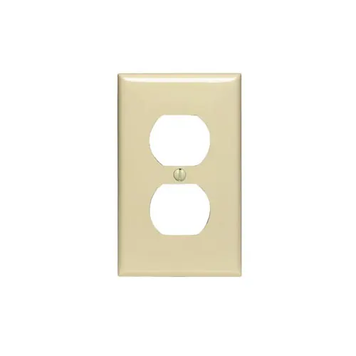 Leviton 1-Gang Duplex Outlet/Receptacle Wallplate, Standard Size, Thermoplastic Nylon, Ivory