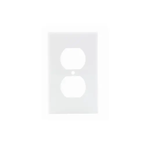 Leviton 1-Gang Duplex Outlet/Receptacle Wallplate, Standard Size, Thermoplastic Nylon, White