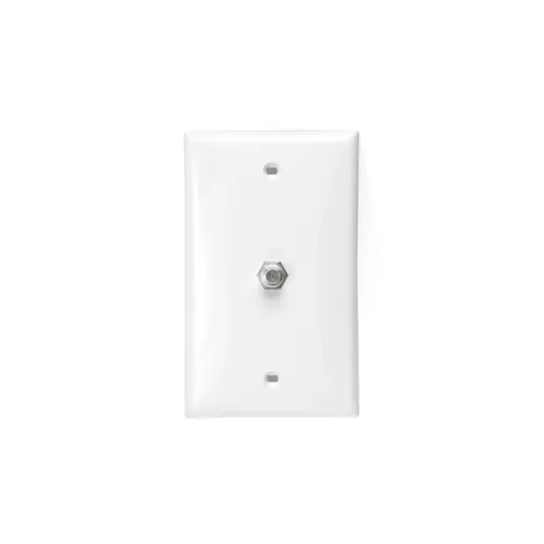 Leviton Standard Video Wall Jack with one F-Connector, White