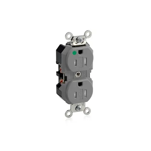 Leviton 15 Amp Duplex Receptacle/Outlet, Hospital Grade, Tamper-Resistant, Self-Grounding