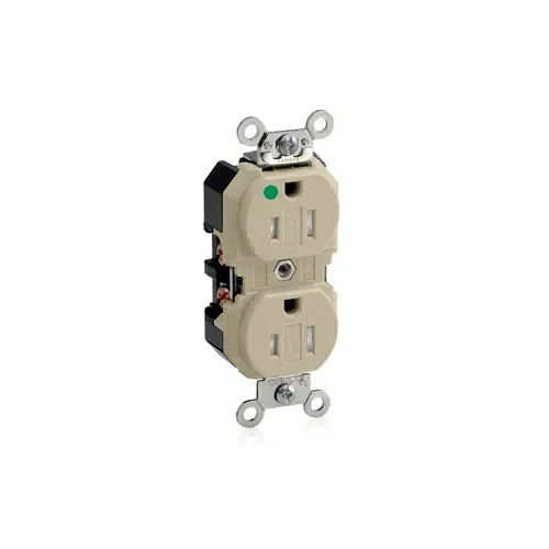 Leviton 15 Amp Duplex Receptacle/Outlet, Hospital Grade, Tamper-Resistant, Self-Grounding 8200-SGI