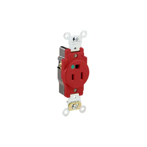 [8210-R] Leviton 8210-R 15 Amp Single Receptacle/Outlet, Hospital Grade, Self-Grounding