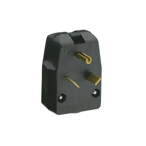 LEVITON 830-E Straight Blade Male Plug 30 A, 125 VAC, Angled, Industrial Grade