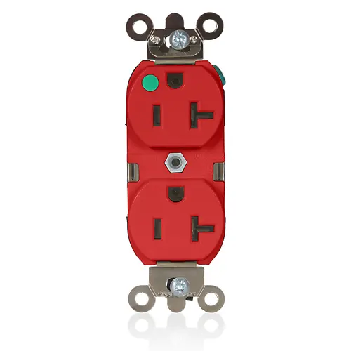 Leviton 20 Amp Duplex Receptacle/Outlet, Hospital Grade, Illuminated, Self-Grounding