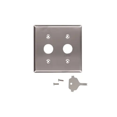 Leviton 84072-40 2-Gang Key Lock Power Switch Device Switch Wallplate, Standard Size, Device Mount, for Use with Corbin Key Lock Switch, Spanner Screws and Tool, Stainless Steel